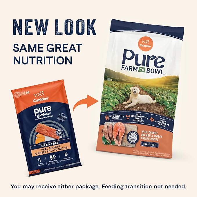 Canidae Pure Farm to Bowl, Grain-Free, Wild-Caught Salmon & Sweet Potato Dog Food, Adult 22lb - Image 5