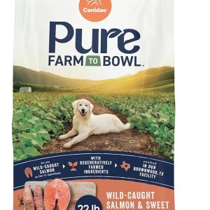 Canidae Pure Farm to Bowl, Grain-Free, Wild-Caught Salmon & Sweet Potato Dog Food, Adult 22lb