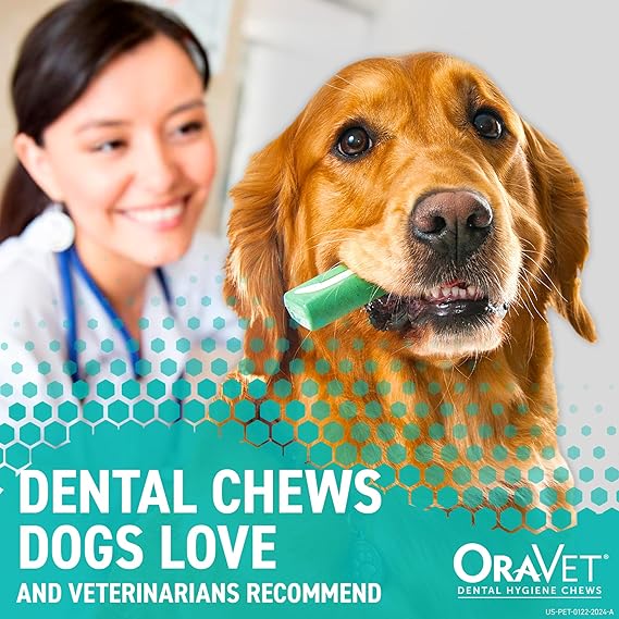 ORAVET Dental Chews for Dogs, Oral Care and Hygiene Chews (Large Dogs, Over 50 lbs.) Pink Pouch, 14 Count - Image 3