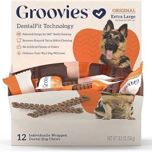 Groovies Original Dog Dental Chew Individually Wrapped XLarge (12 ea)