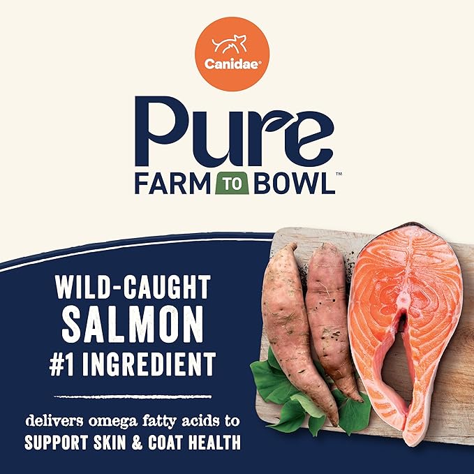 Canidae Pure Farm to Bowl, Grain-Free, Wild-Caught Salmon & Sweet Potato Dog Food, Adult 22lb - Image 2