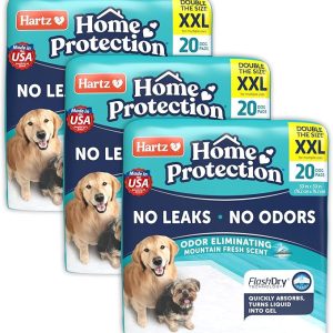 Hartz Home Protection Mountain Fresh Scented USA Made Dog Pads, XXL 60 Count, Super Absorbent & Won't Leak, Odor Eliminating