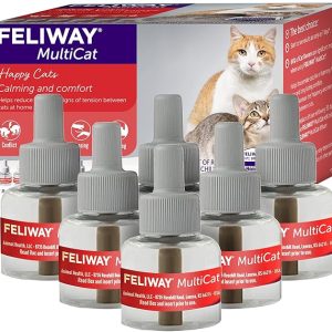 FELIWAY® MultiCat 6 x 30 Day Cat Calming Refills for Pheromone Diffuser, 6 x 48ml Value Pack- Helps Reduce Conflicts and Signs of Tension in Multi-Cat Households
